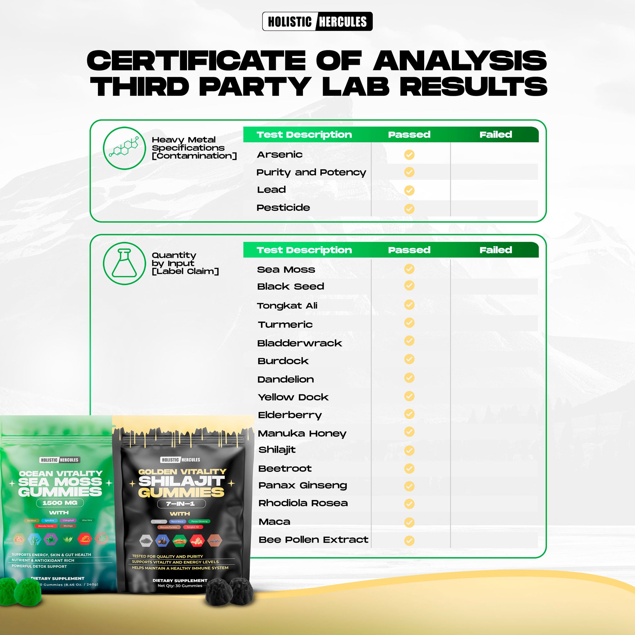 Hercules Shilajit & Sea Moss Gummies (90 Day Supply)