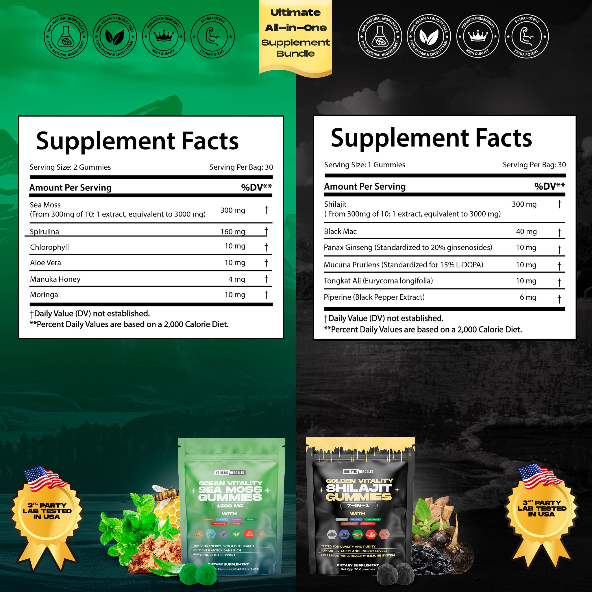 Hercules Shilajit & Sea Moss Gummies (90 Day Supply)