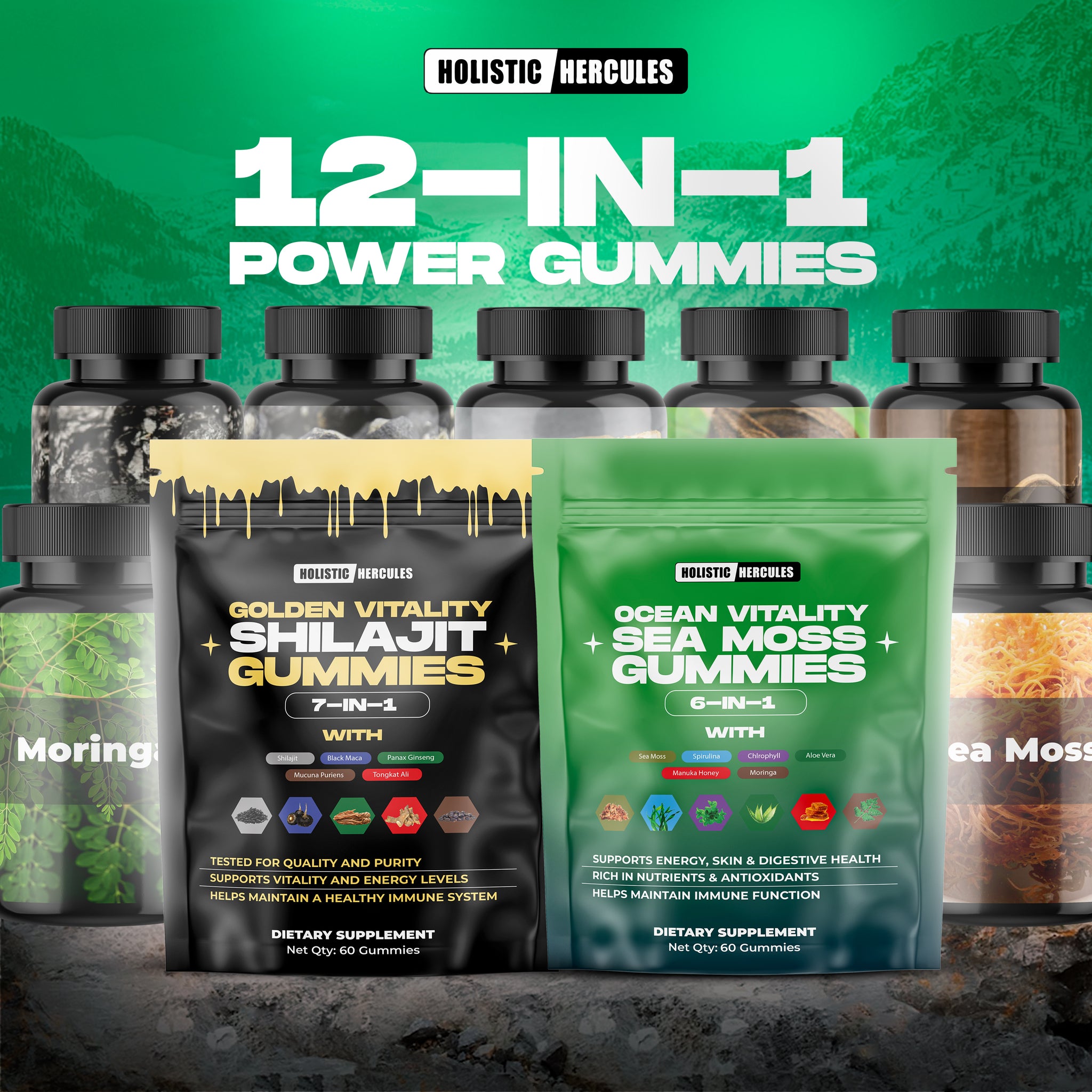 Hercules Shilajit & Sea Moss Gummies (90 Day Supply)