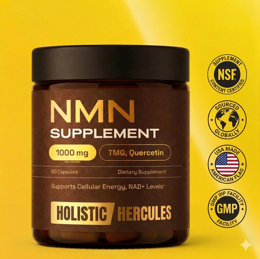 Holistic Hercules NMN Supplement – 1000 mg | Quercetin | TMG | Resveratrol Complex – Supports Cellular Energy & NAD+ Levels - Vitamin Dietary Supplement Healthcare
