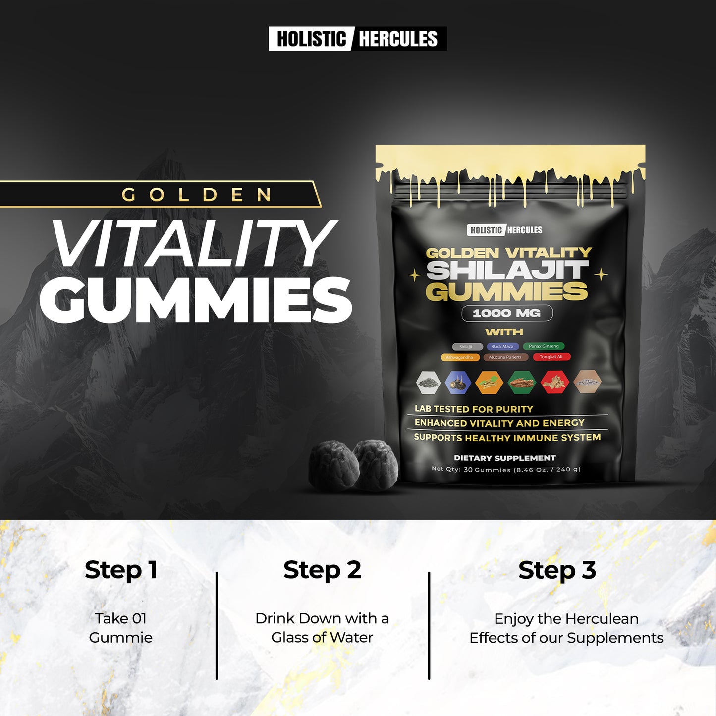 Golden Vitality Shilajit Gummies