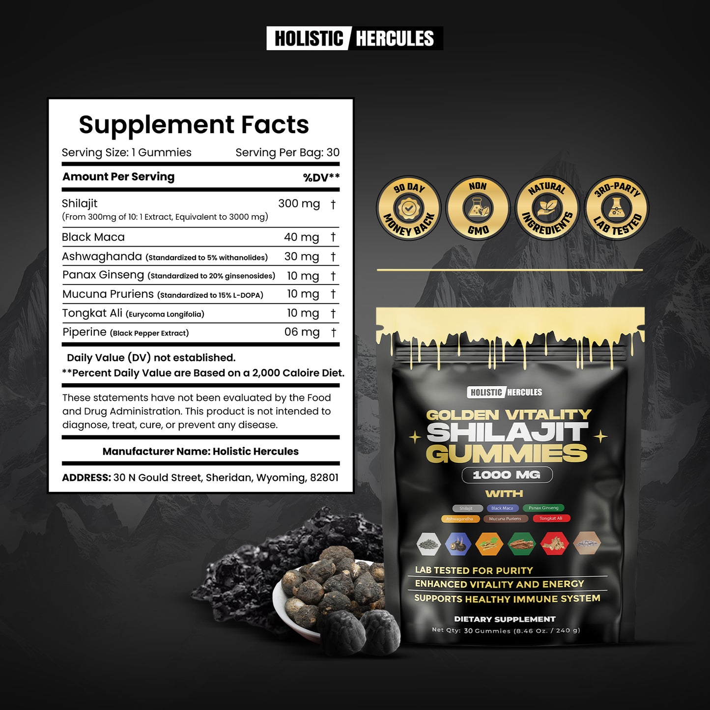 Golden Vitality Shilajit Gummies