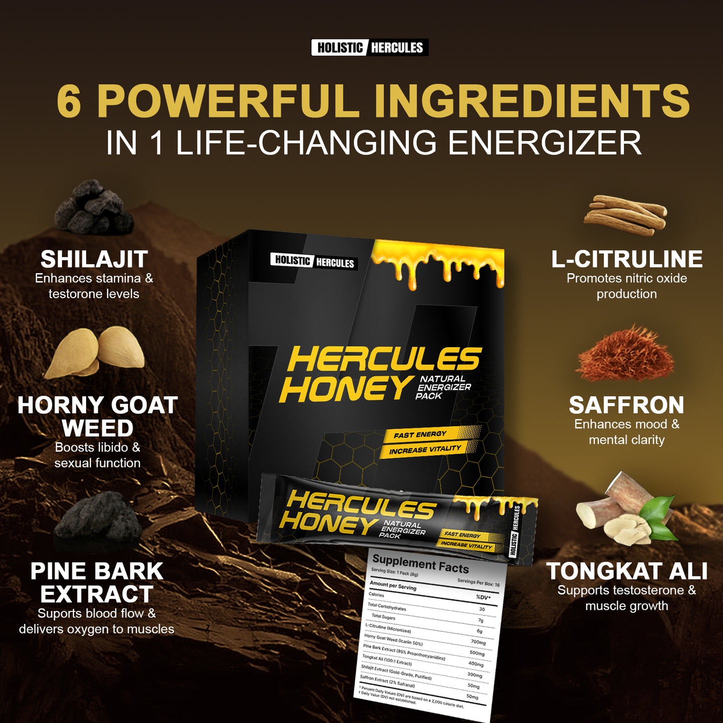 Hercules Honey Packs - 16 8G Packs Per Box