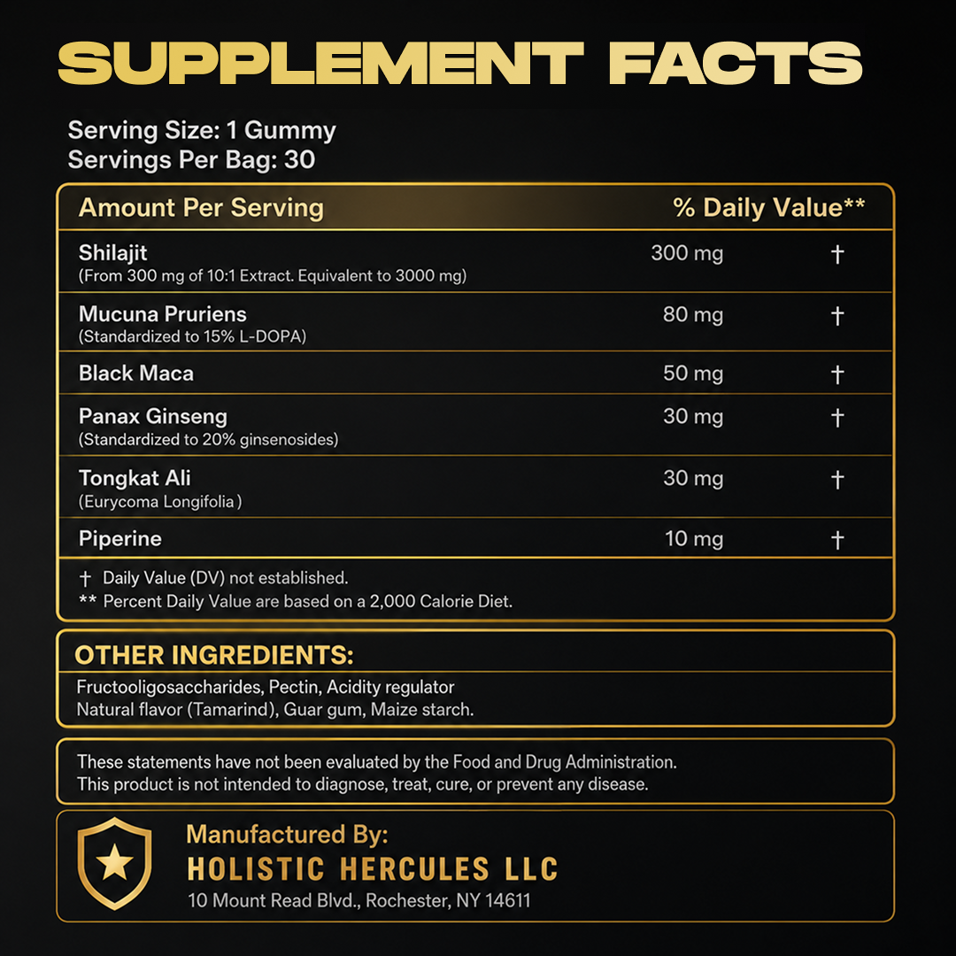 Golden Vitality Shilajit Gummies (SALE)
